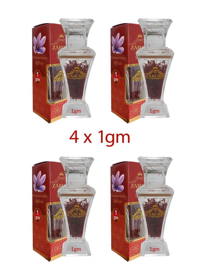 Saffron Jar - 4 x 1 Gram Premium Quality Super